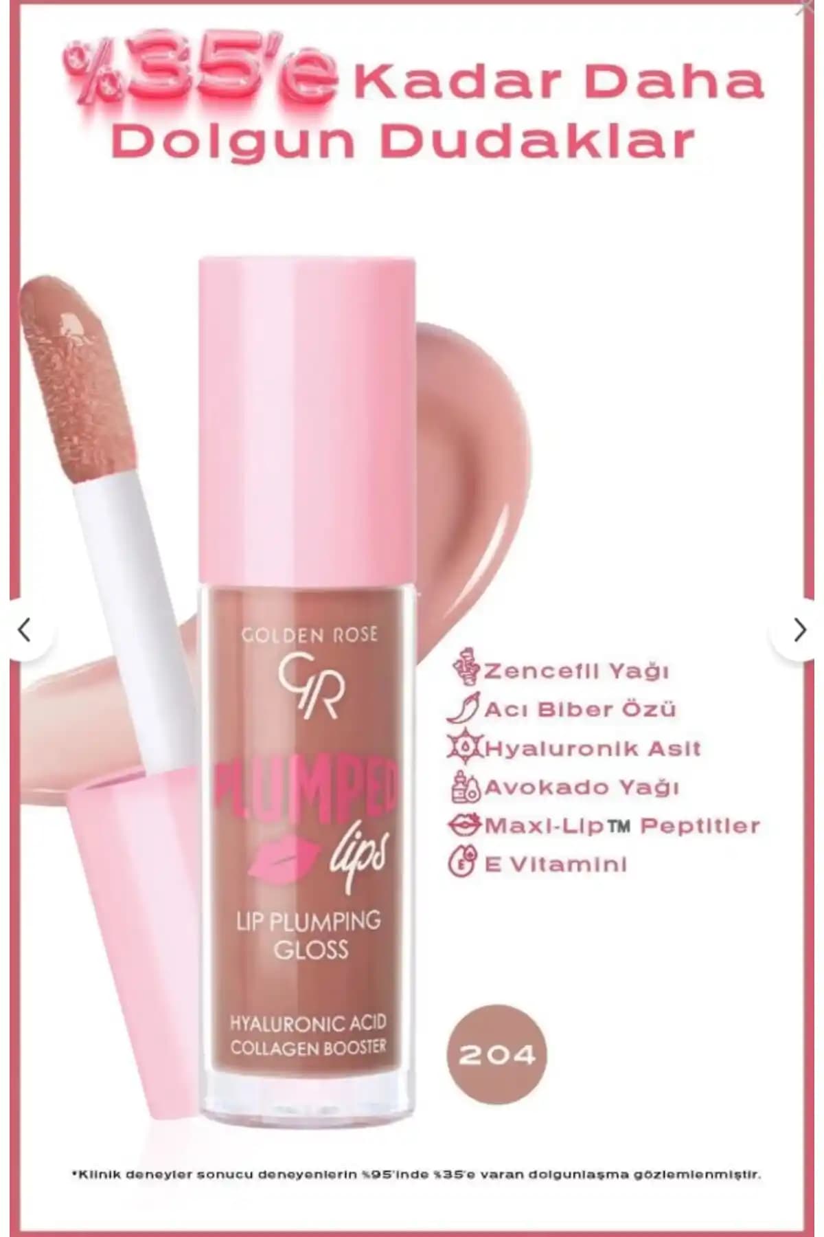 Golden Rose Plumped Lips Dudak Dolgunlaştırıcı Lipgloss ile Doğal ve Parlak Dudaklar