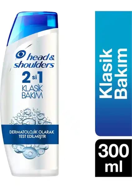 Head&Shoulders 2'si 1 Arada Şampuan Klasik Bakım 300 ml Saç Sağlığı ve Parlaklık İçin