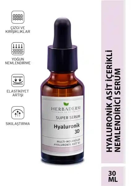 Herbaderm Süper Serum Hyaluronik Asit 3D ile Cilt Nemlendirme Çözümü