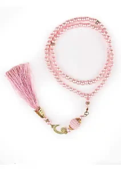 İkra Hac Tasarım İnci Tespih Pembe Renkli Manevi ve Estetik Bir Aksesuar