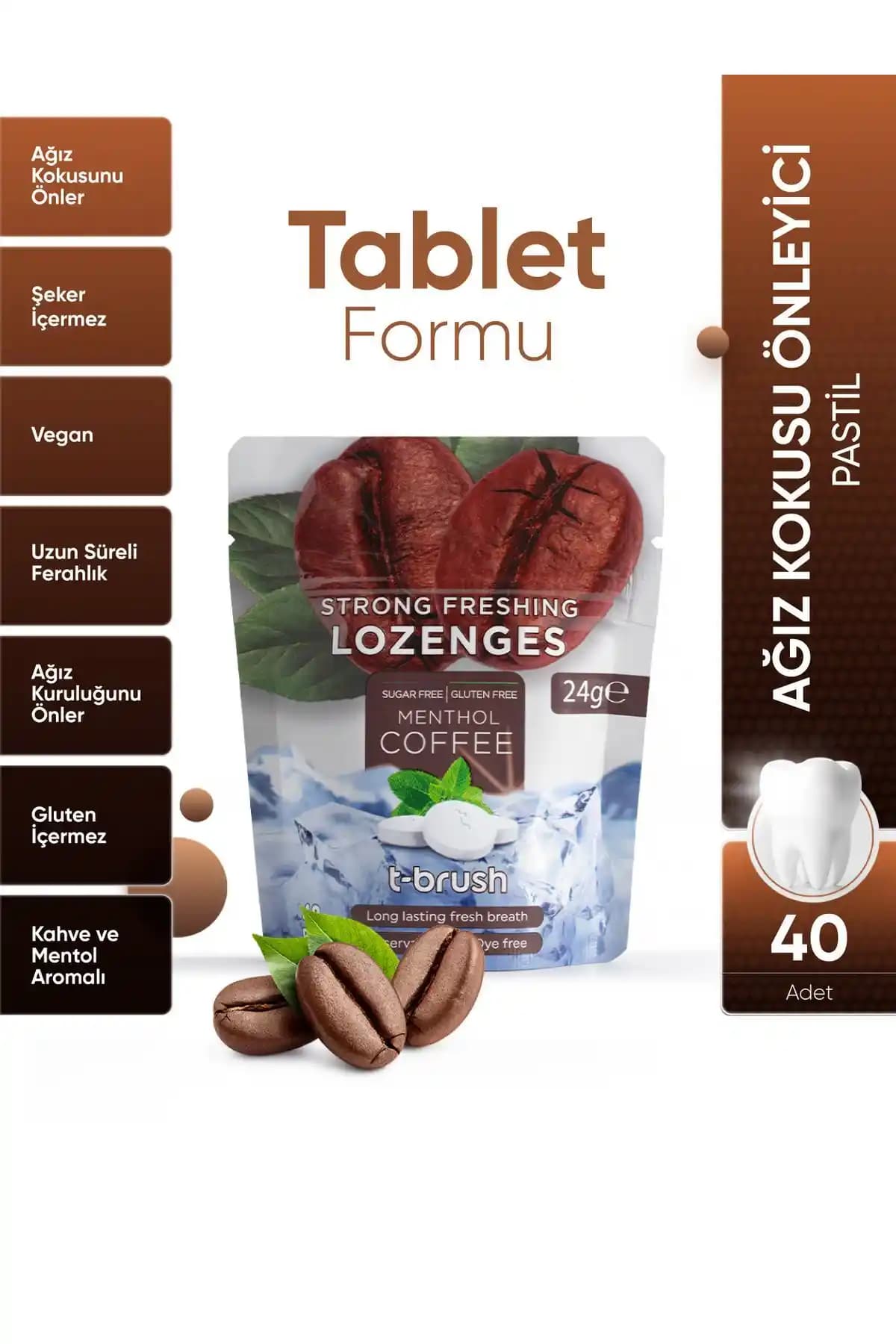 Kahve ve Nane Aromalı Ferahlatıcı Ağız Pastili Sağlıklı ve Uzun Süreli Tazelik Sunar