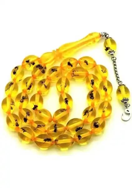 Kehribar Tesbih Arpa Kesim Karınca Fosilli Toz Kehribar Tasarımı ve Özellikleri