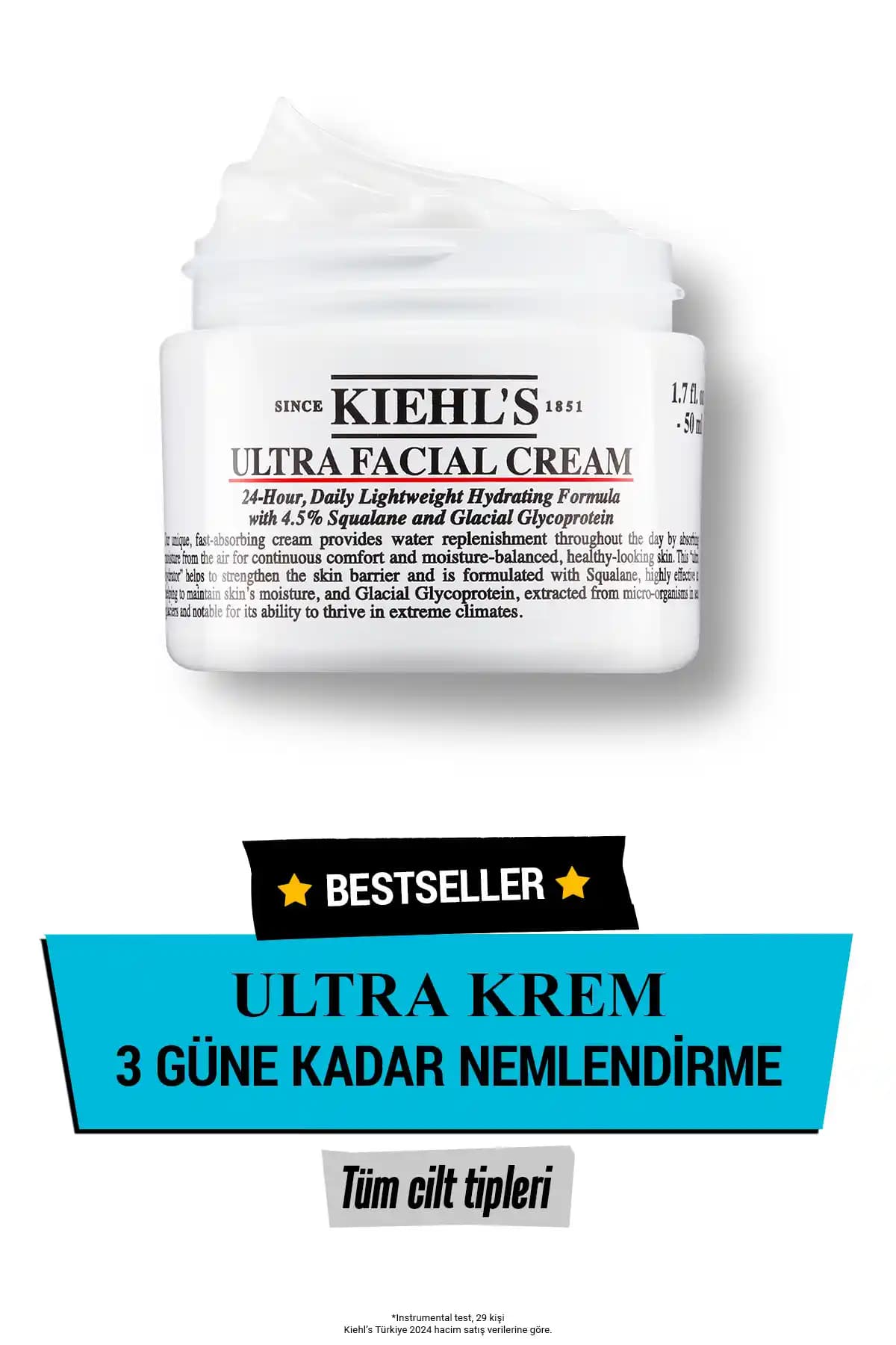 Kiehl's Ultra Facial 24 Saat Nemlendirici Günlük Krem ile Cildinizi Koruyun ve Nemlendirin