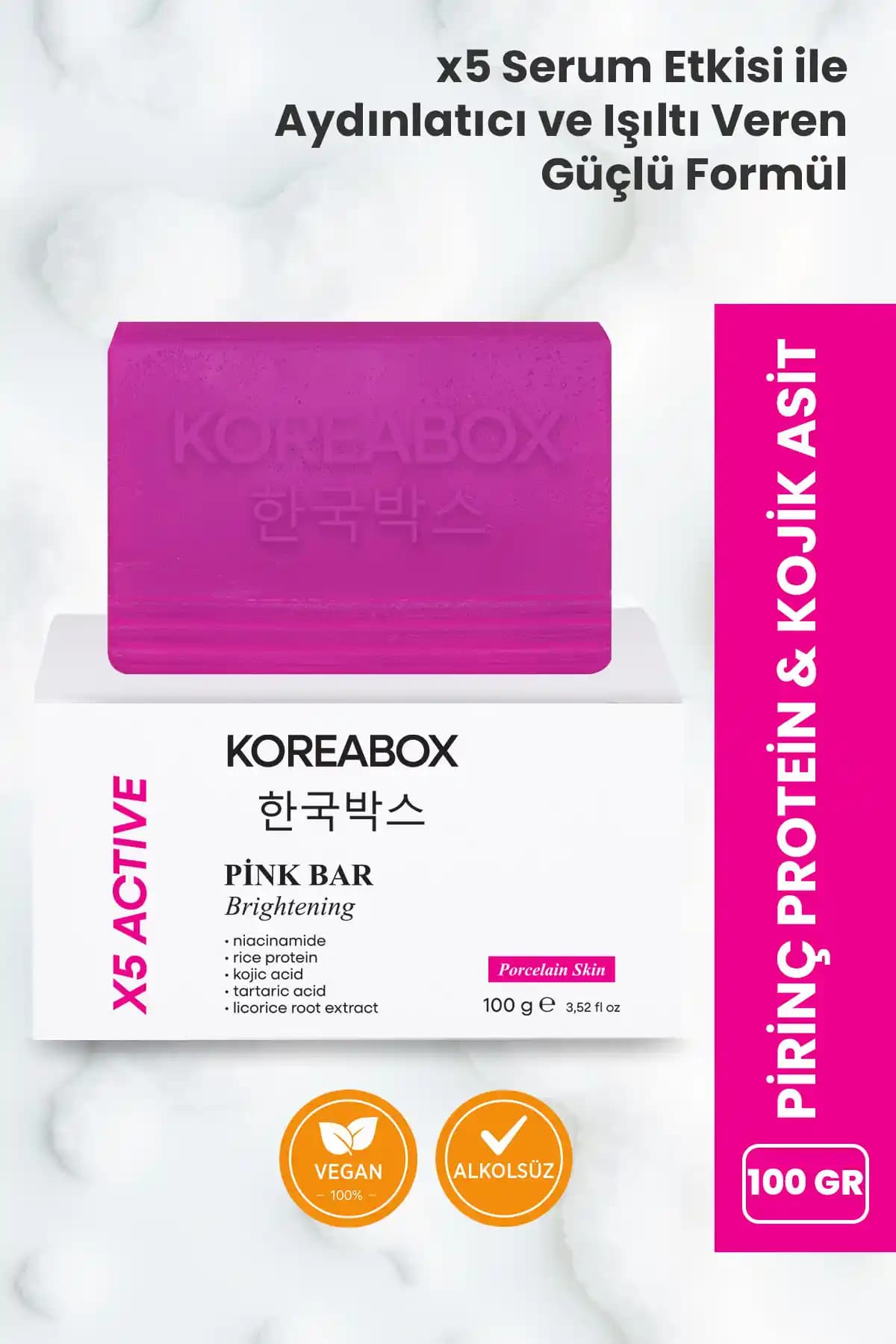 KOREABOX 100 Gr Ayydınlatıcı Ton Eşitleyici Cilt Parlaklığı ve Beyazlatma Etkisi