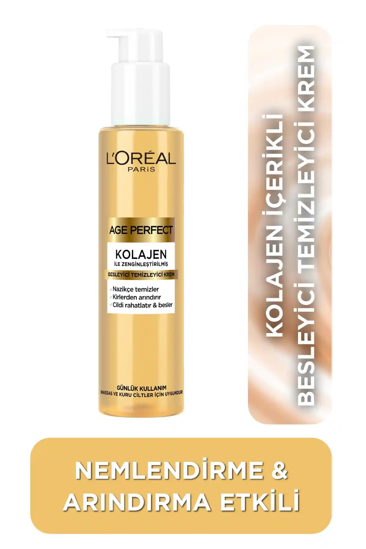 L'Oreal Paris Age Perfect Kolajen İçerikli Temizleyici Krem ile Cilt Bakımınızı Güçlendirin