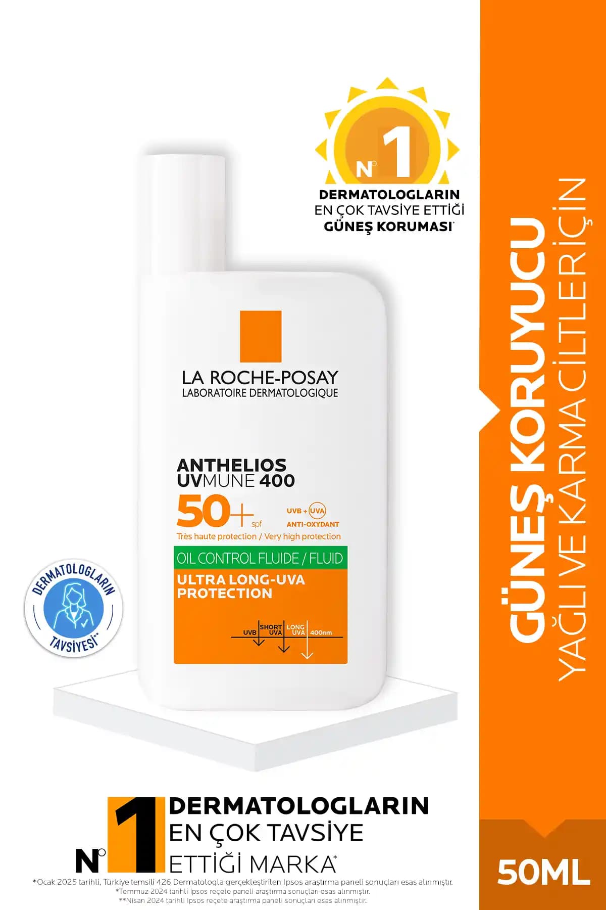 La Roche Posay Anthelios Oil Control Fluid SPF 50+ Güneş Koruyucu Karma ve Yağlı Ciltler İçin