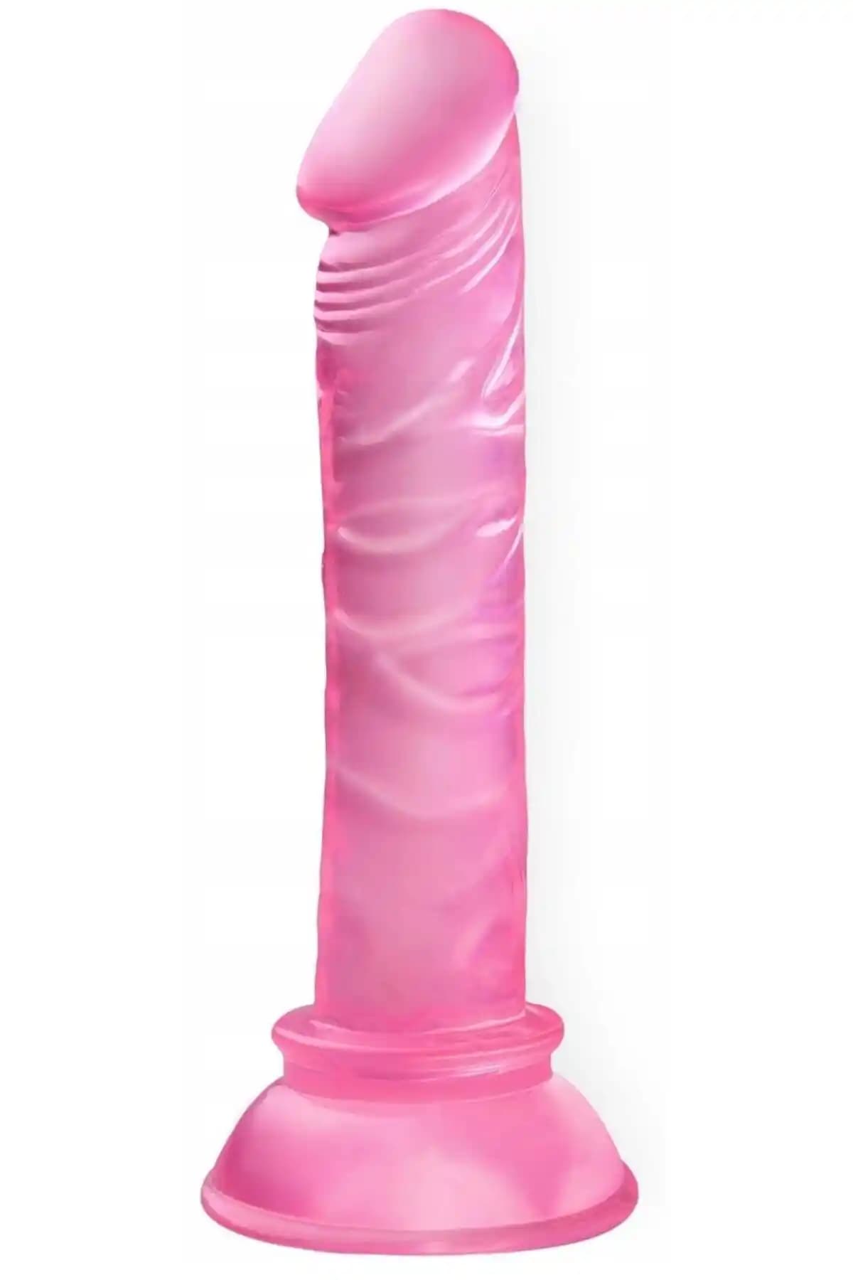 Lolita Shop Ultra Yüksek Esnek Pembe Jel Dokuda 14 Cm Anal Vajina Kullanılabilen Dildo