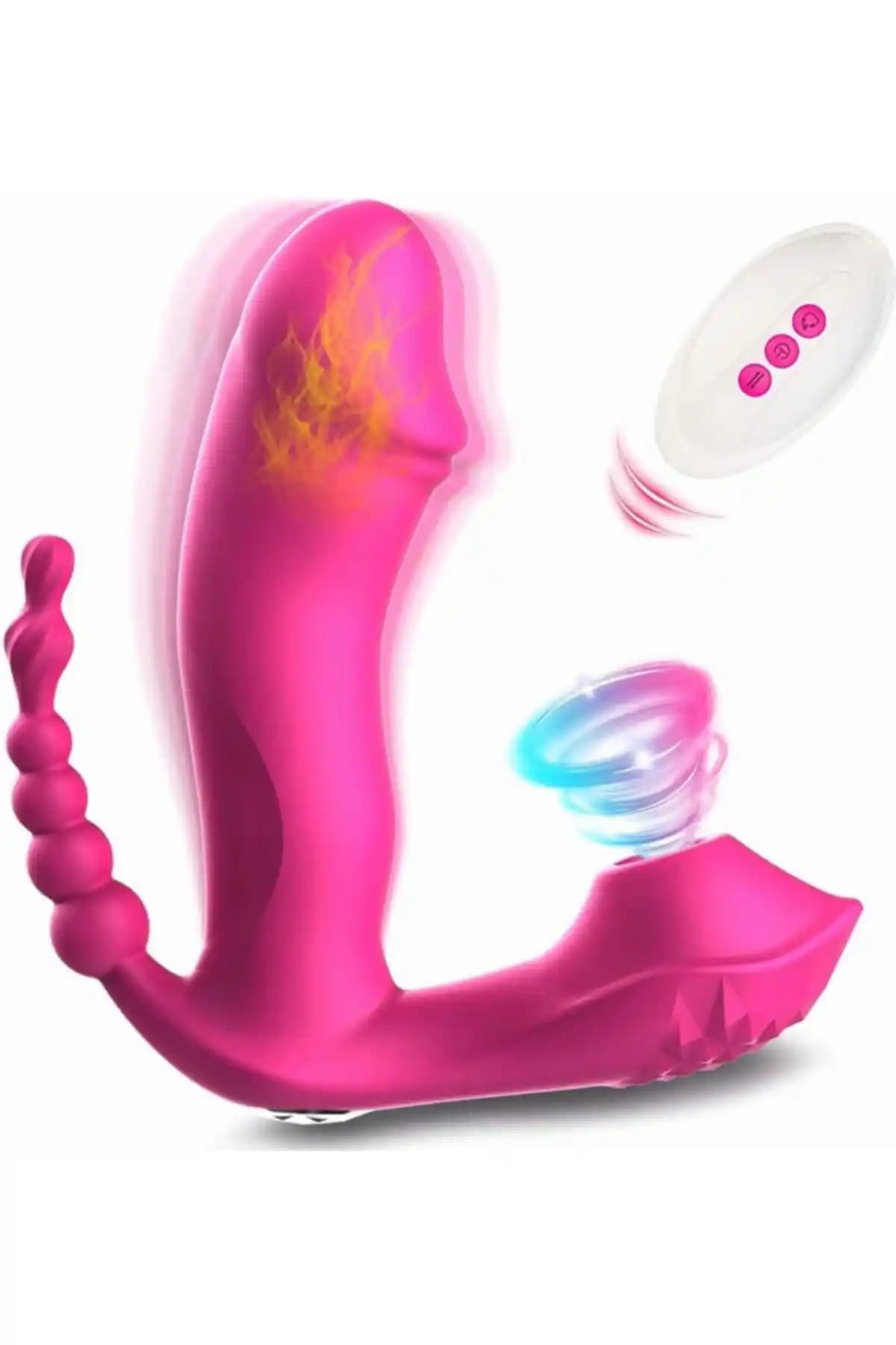 Lolita Shop Yüksek Emiş Gücü Isıtmalı Soft Silikon 7 Mod Titreşim Klitoris Uyarıcılı Giyilebilir Vibratör