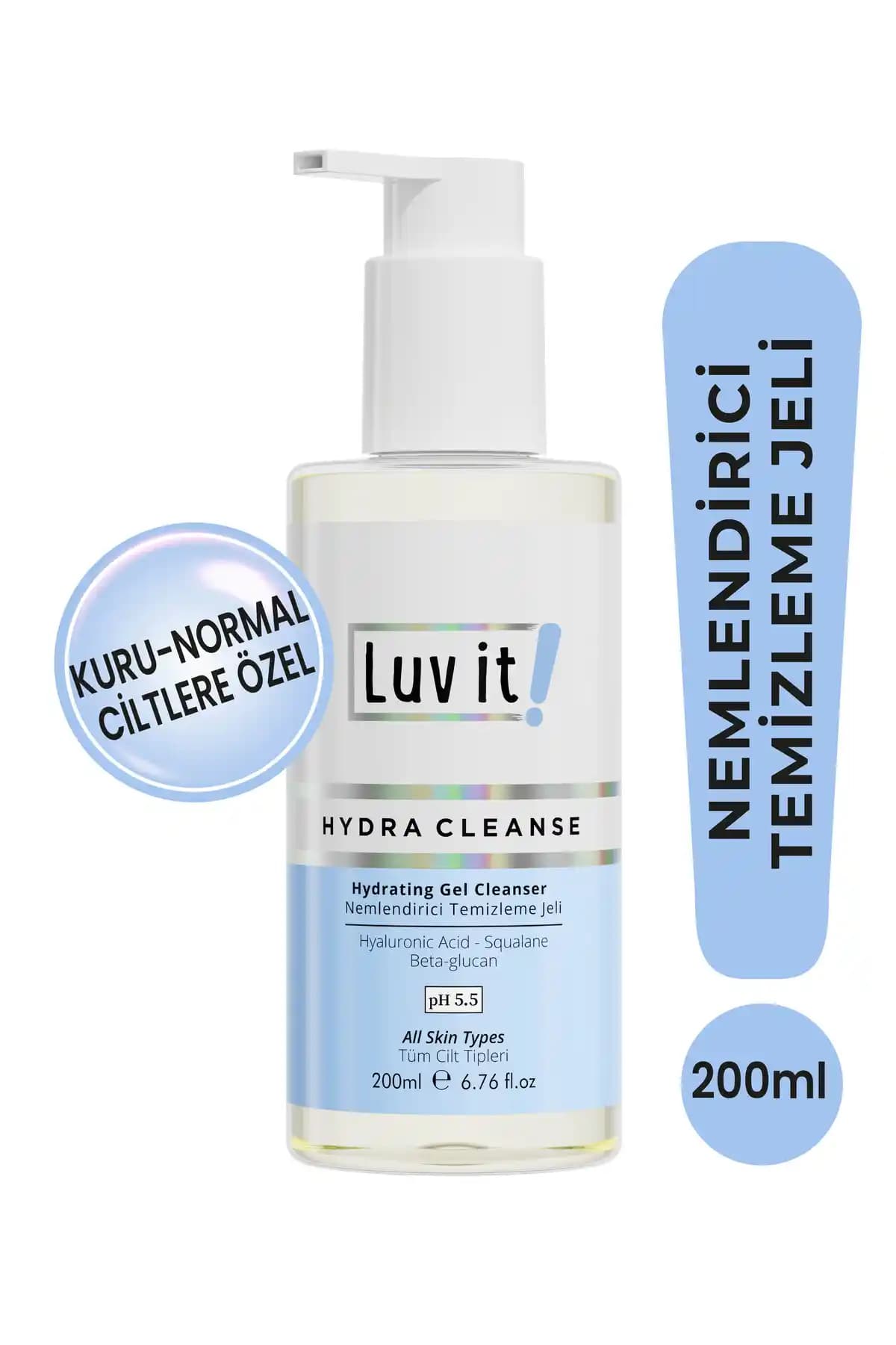 Luv it Nemlendirme Etkili Yüz Temizleme Jeli Kuru ve Hassas Ciltler İçin Uygun Çözüm