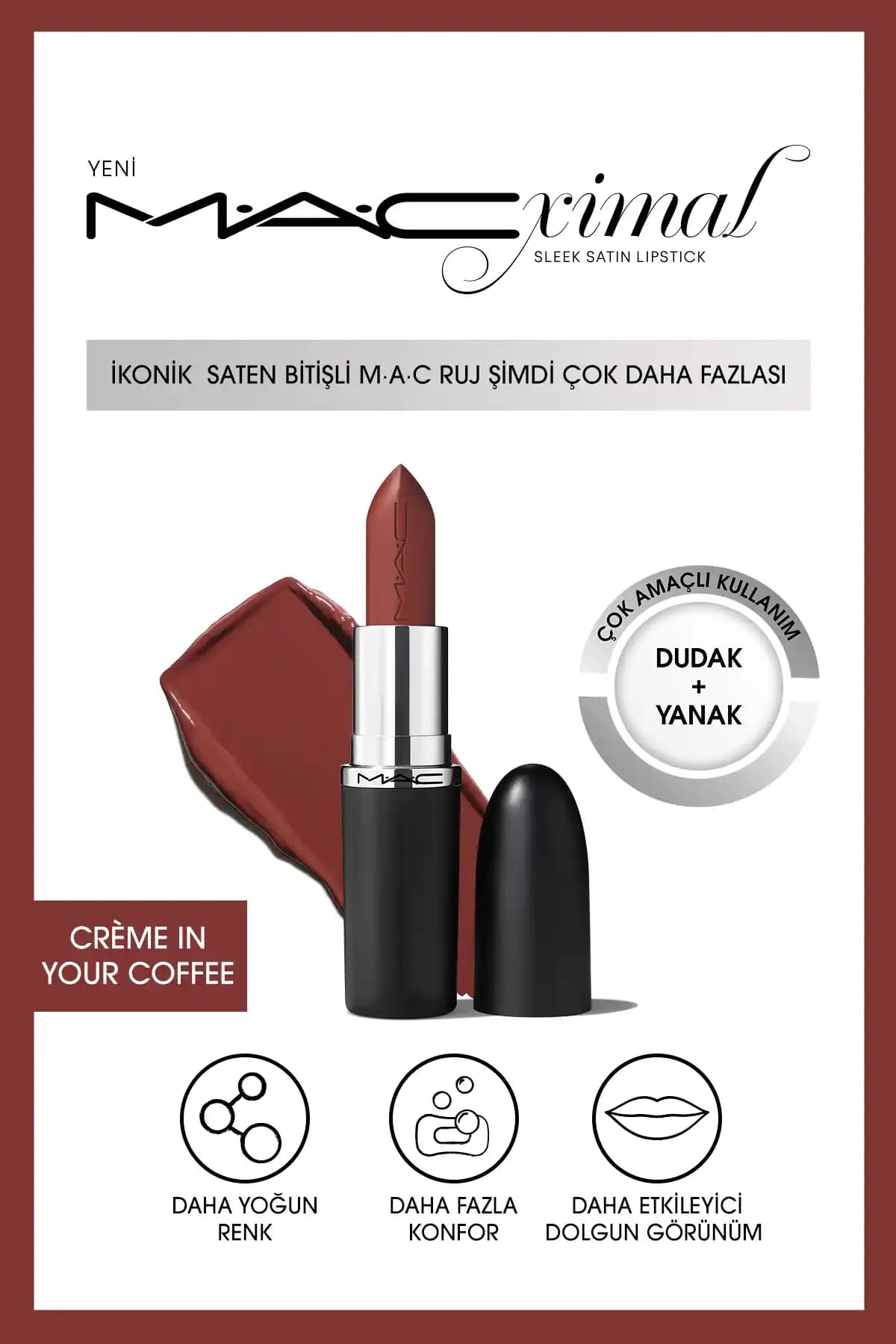 Mac MACximal Sleek Satin Dudak Ruju: Günlük Kullanım İçin Doğal ve Kalıcı Dudak Rengi