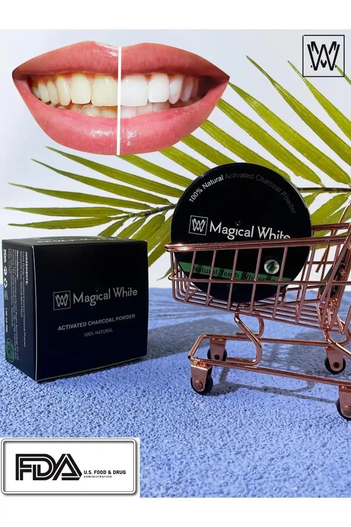 Magical White Aktif Karbon Diş Beyazlatma Tozu Nane Aromasıyla Güçlü ve Etkili Temizlik