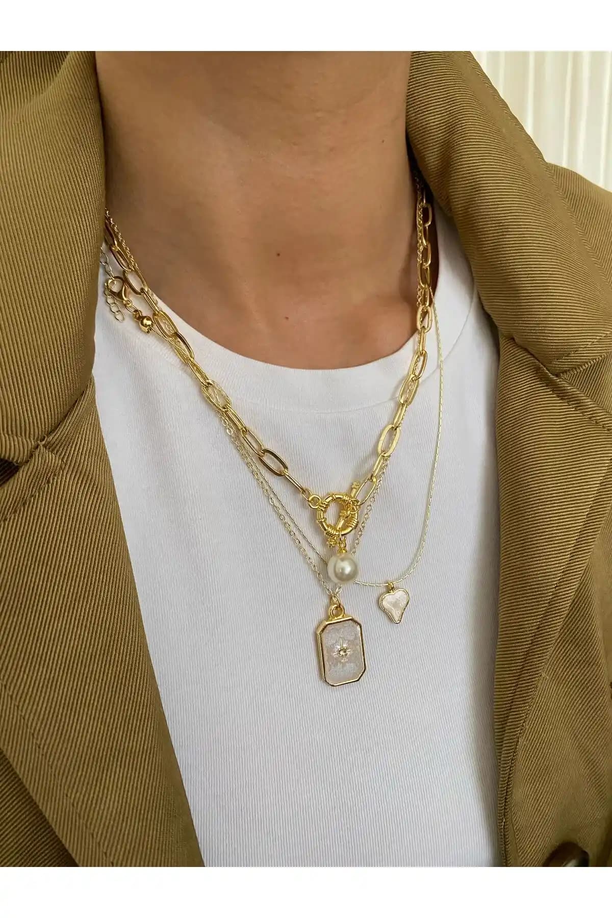 MagicStone Pole Star Top İnci Mine Kolye: Zarif ve Şık Günlük Takı Seçeneği