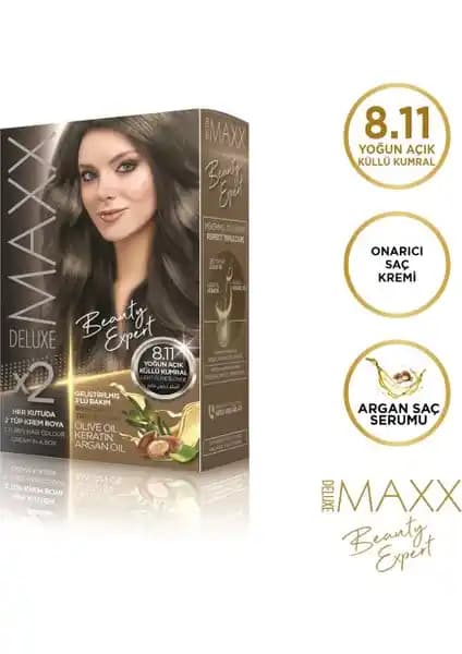 Maxx Deluxe BEAUTY EXPERT 8.11 Küllü Açık Kumral Saç Boyası ve Bakım Seti Özellikleri