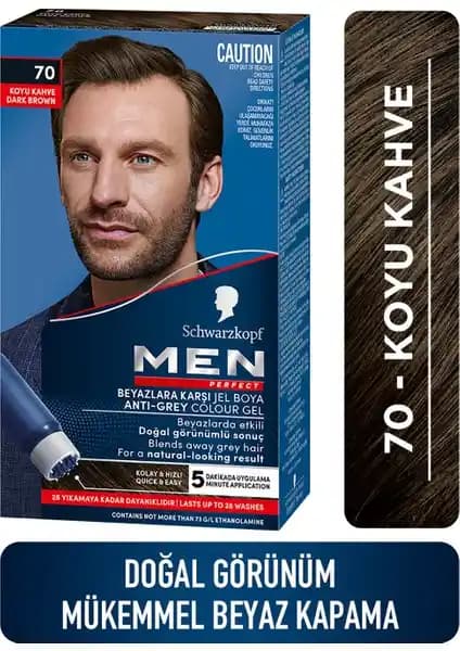 Men Perfect Schwarzkopf Koyu Kahve Saç Boyası Beyazlara Karşı Hızlı ve Doğal Çözüm