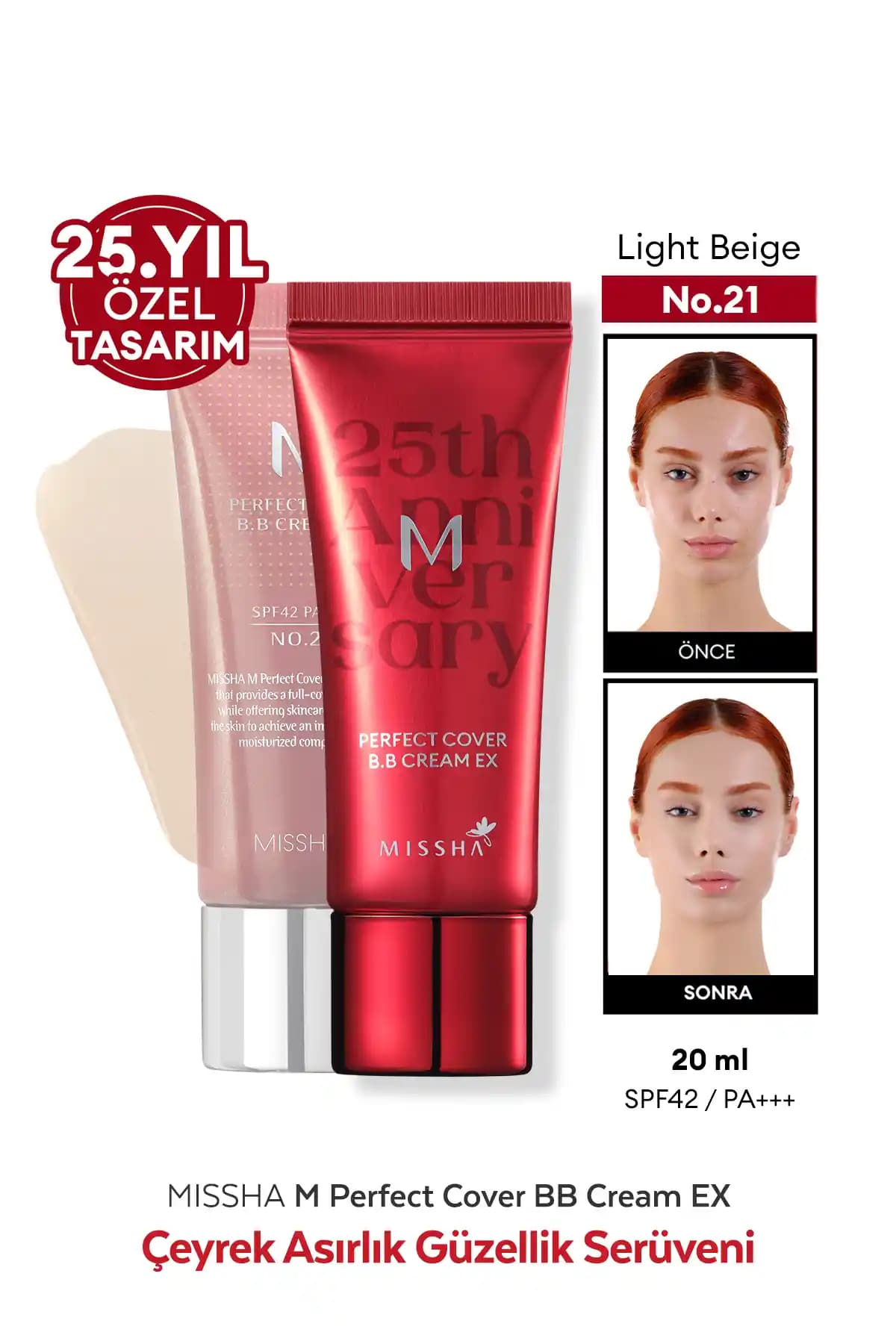 Missha Mükemmel Kapatıcılık Sunan Çok Fonksiyonlu BB Krem SPF42/PA+++ No.21