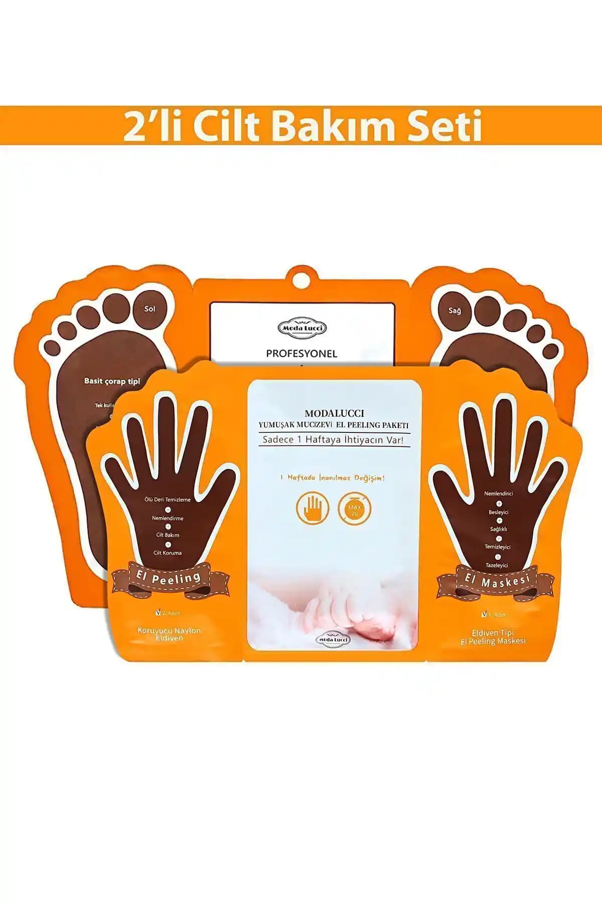Modalucci EL&AYAK PEELİNG MASKE SETİ: Doğal ve Etkili Ayak Bakım Çözümü