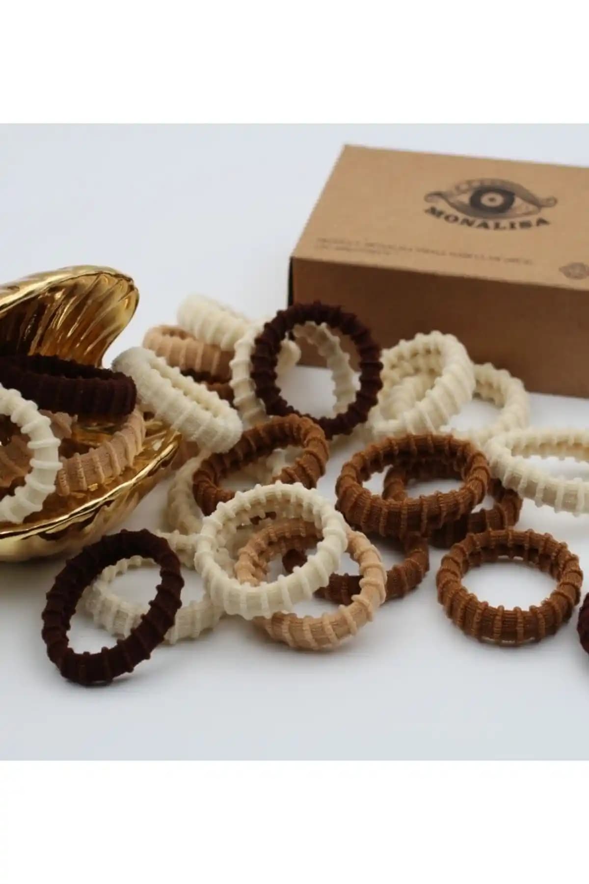 Monalisatoka Kadın Kahverengi Esnek Tırtıklı 20 Li Saç Tokası Seti
