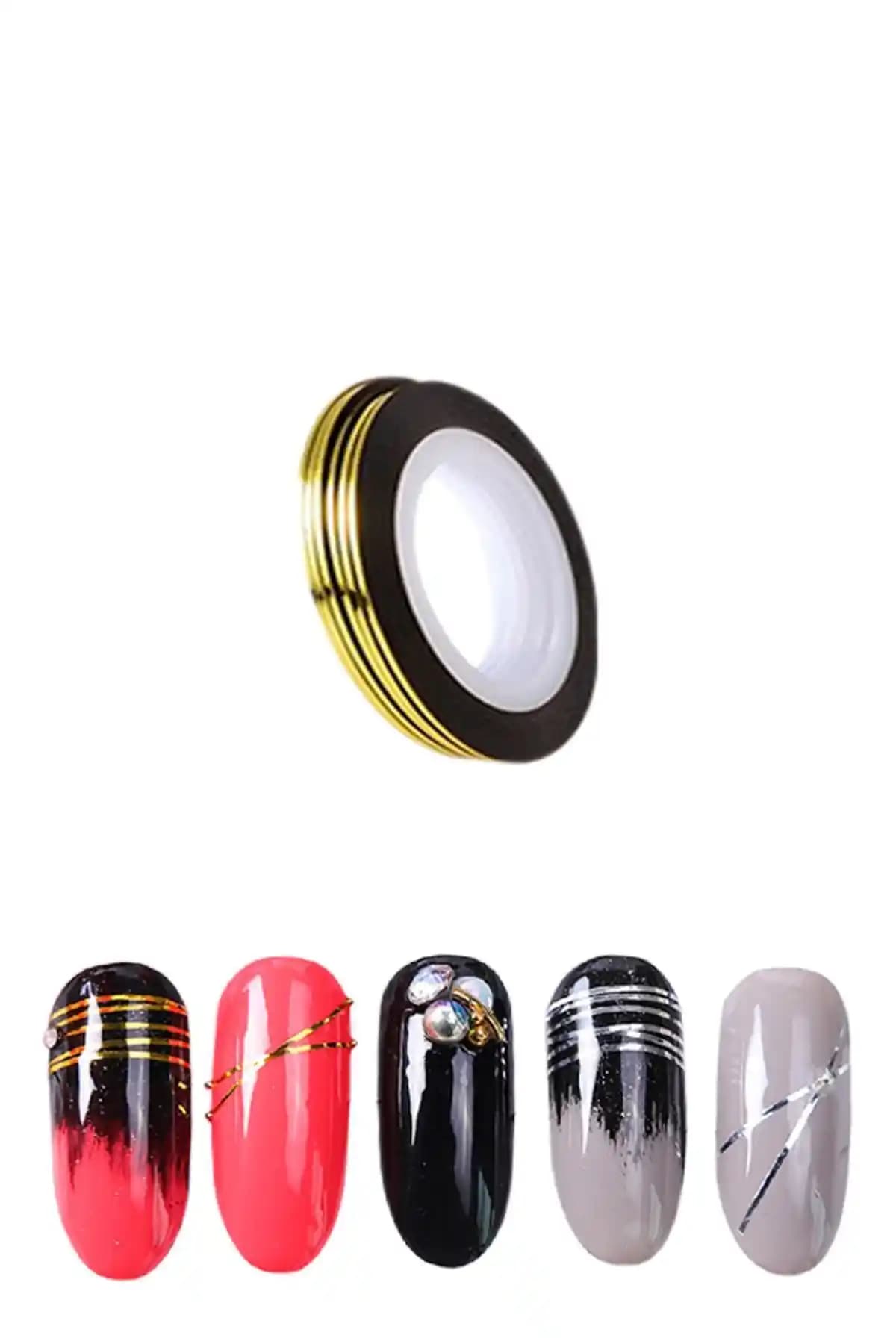 MOZIUR Tırnak Süsleme Şerit Çizgi: Pratik ve Şık Altın Renkli Tırnak Dekorasyonu Ürünü