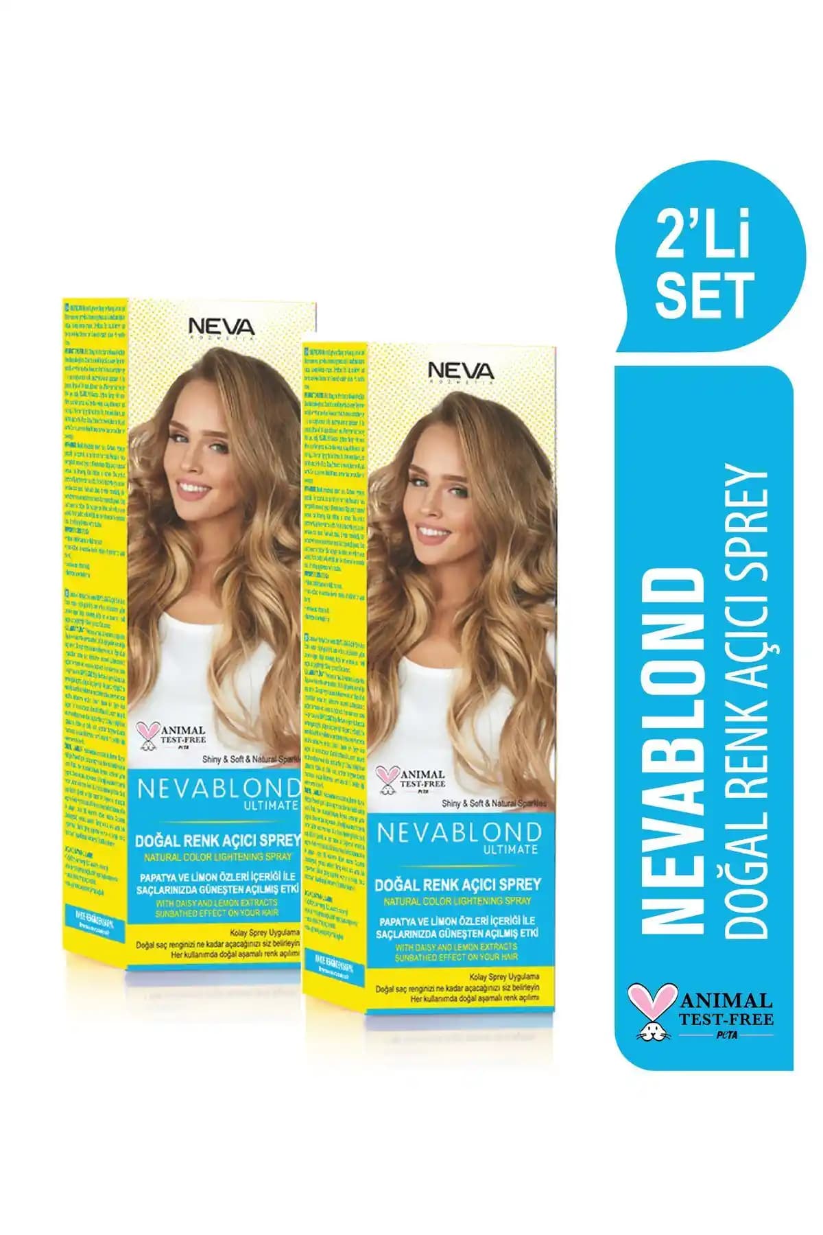 Nevablond 2'li Set Doğal Renk Açıcı Sprey Saçlarınızı Güvenle ve Doğal Şekilde Açar