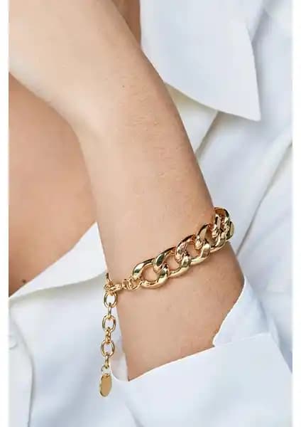 New Obsessions Kalın Zincir Bileklik Kadınlar İçin Modern ve Şık Günlük Takı Seçeneği