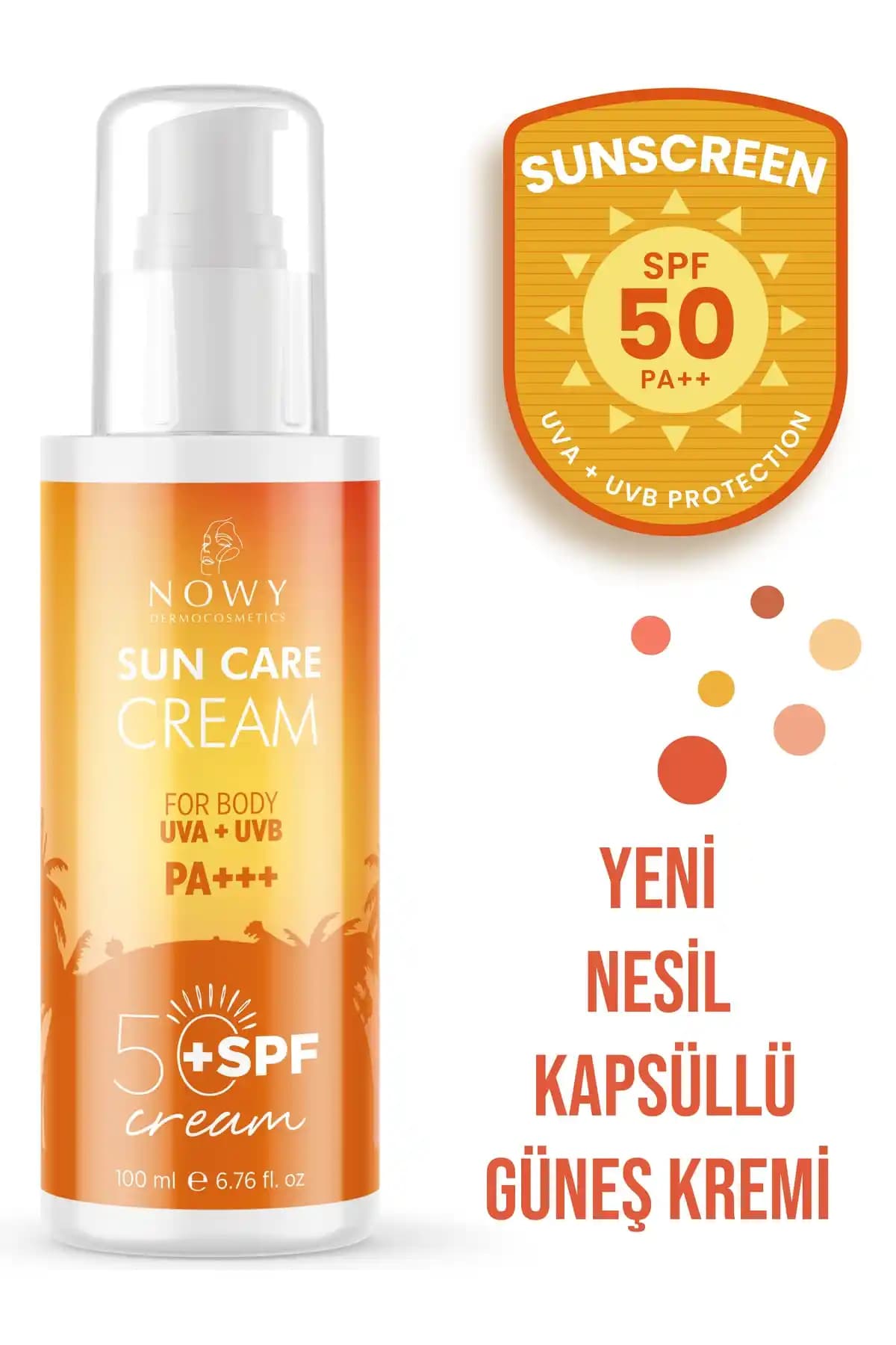 Nowy SPF 50 Yüksek Koruma Sağlayan Güneş Kremi Yüz ve Vücut İçin Uygun