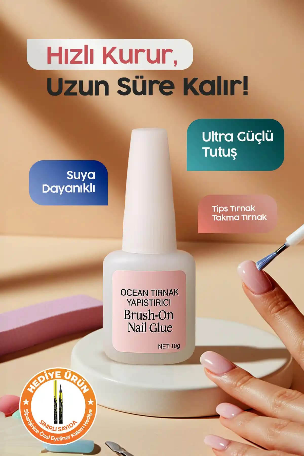 Ocean 10 gr Fırçalı Tırnak Yapıştırıcısı Güçlü ve Pratik Kullanım Sağlayan Ürün