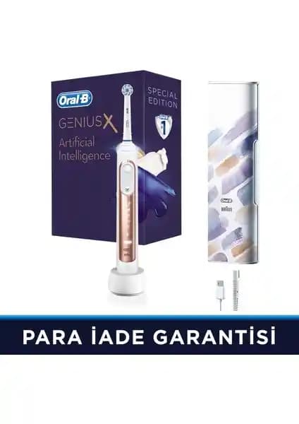 Oral-B Genius X AI Rose Gold Elektrikli Diş Fırçası Gelişmiş Temizlik ve Estetik Tasarım ile