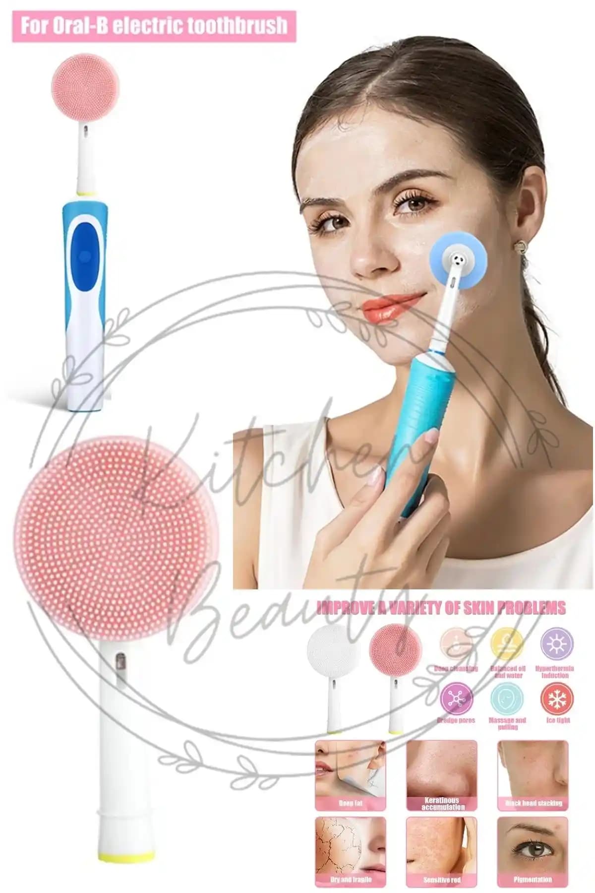 Oral-b Uyumlu Silikon Yüz Temizleme ve Masaj Aparatı – Hassas Ciltler İçin Etkili Çözüm