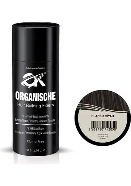 Organik Hair Building Fibers 50 gr Siyah Saç Tozu ile Doğal ve Dolgun Saçlar Elde Edin