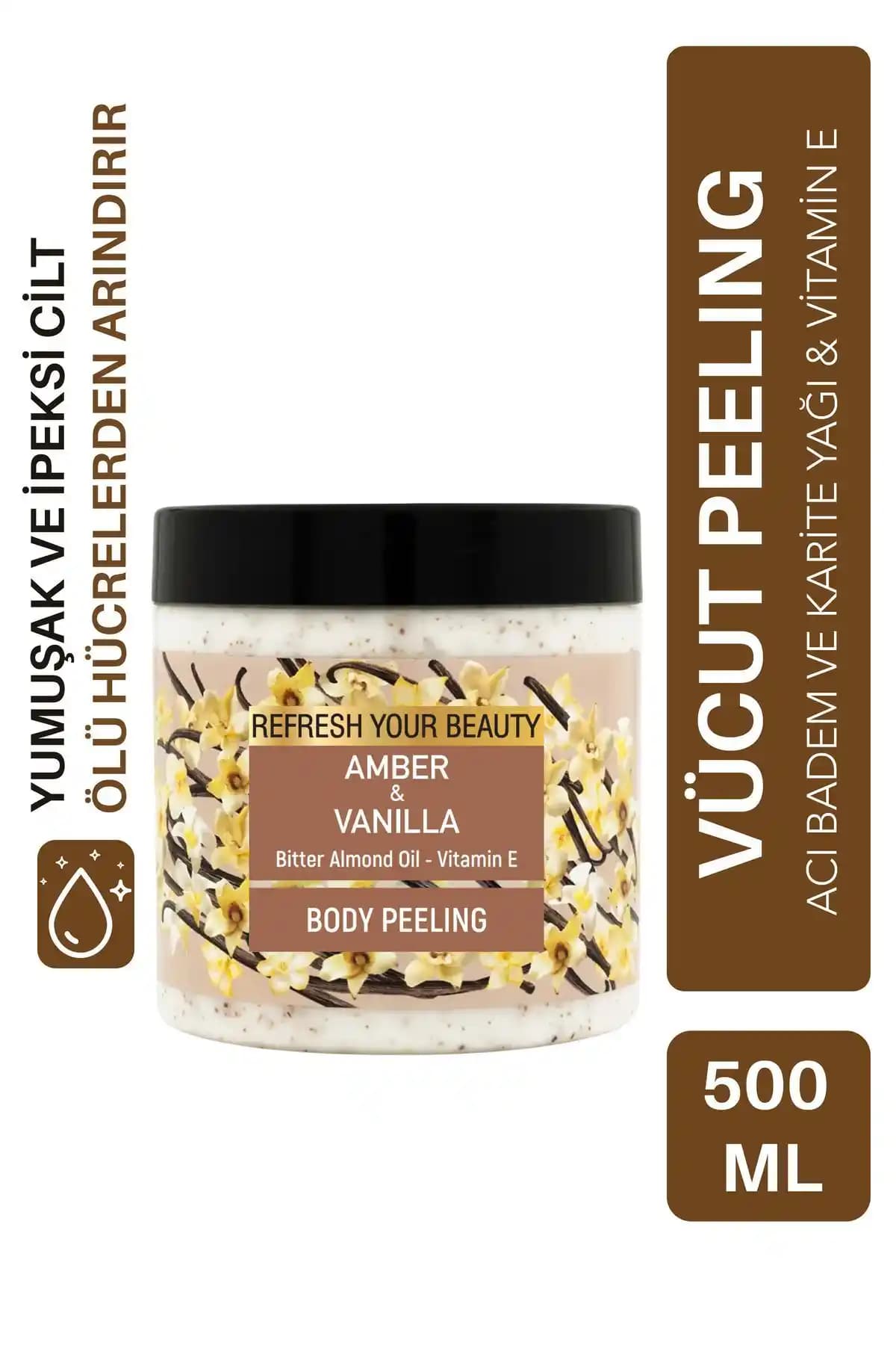 ORİENSE Vücut Peelingi Sıcak Vanilya ve Amber Kokusu ile Derinlemesine Temizlik