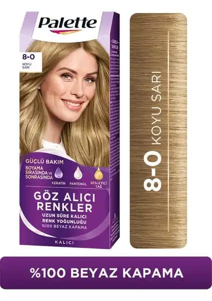 Palette 8-0 Koyu Sarı Saç Boyası: Kalıcı ve Doğal Görünüm Sağlayan Ürün Özellikleri