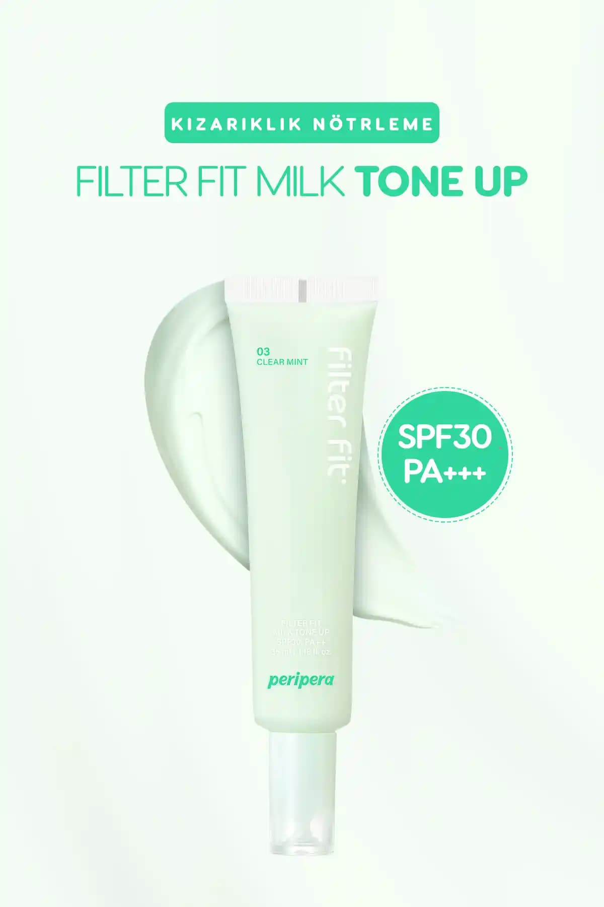 PERIPERA Filter Fit Milk Tone Up 003 Clear Mint: Kızarıklık Gizleyici ve Cilt Tonu Eşitleyici Ürün