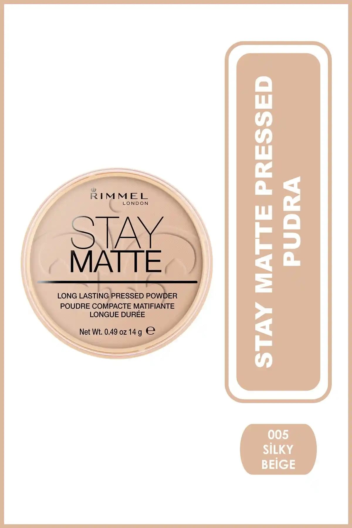 Rimmel London Stay Matte Pudra 005 Silky Beige ile doğal ve mat makyaj deneyimi