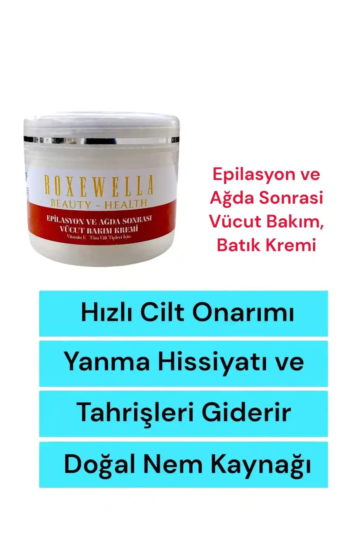 ROXEWELLA Epilasyon ve Ağda Sonrası Onarım Kremi: Doğal ve Güçlendirici Cilt Bakımı