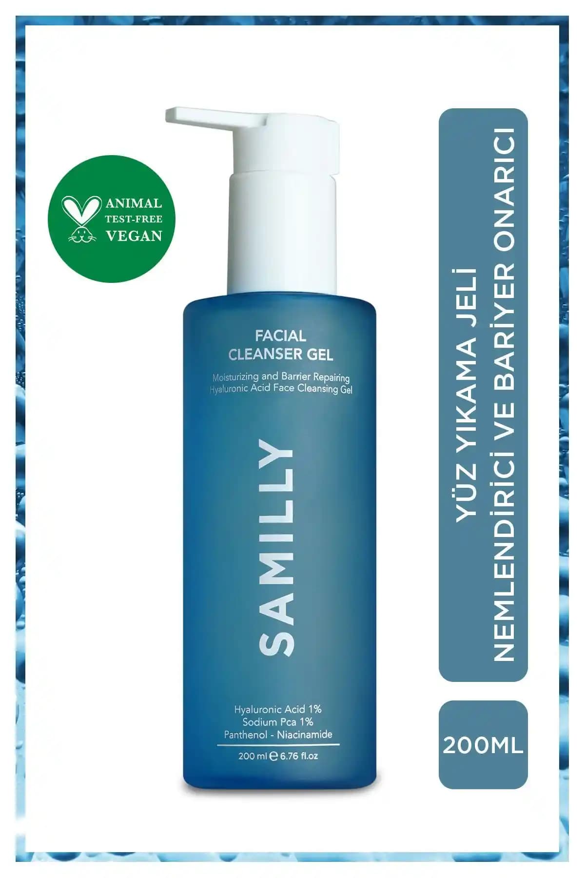 Samilly Hyaluronik Asit Yüz Temizleme Jeli: Tüm Cilt Tipleri İçin Nemlendirici ve Bariyer Güçlendirici
