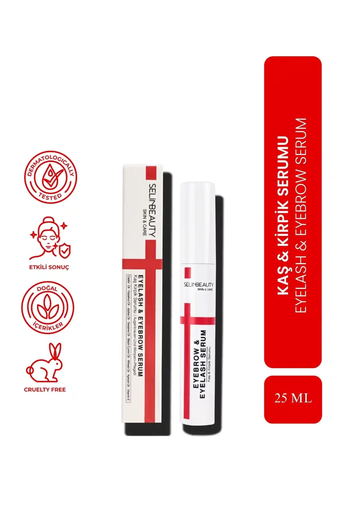 SelinBeauty Skin&Care Kaş ve Kirpik Serumu Doğal İçeriklerle Güçlü ve Sağlıklı Uzama Destekçisi