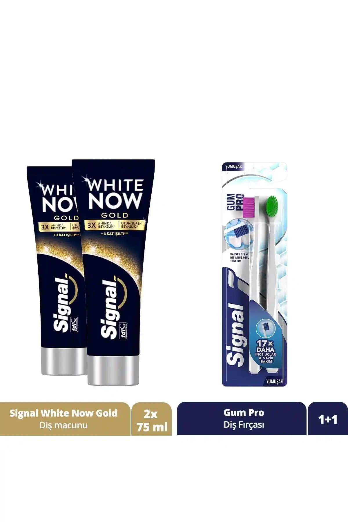 Signal White Now Gold 75ml X2 Diş Beyazlatma ve Nazik Temizlik Ürünü