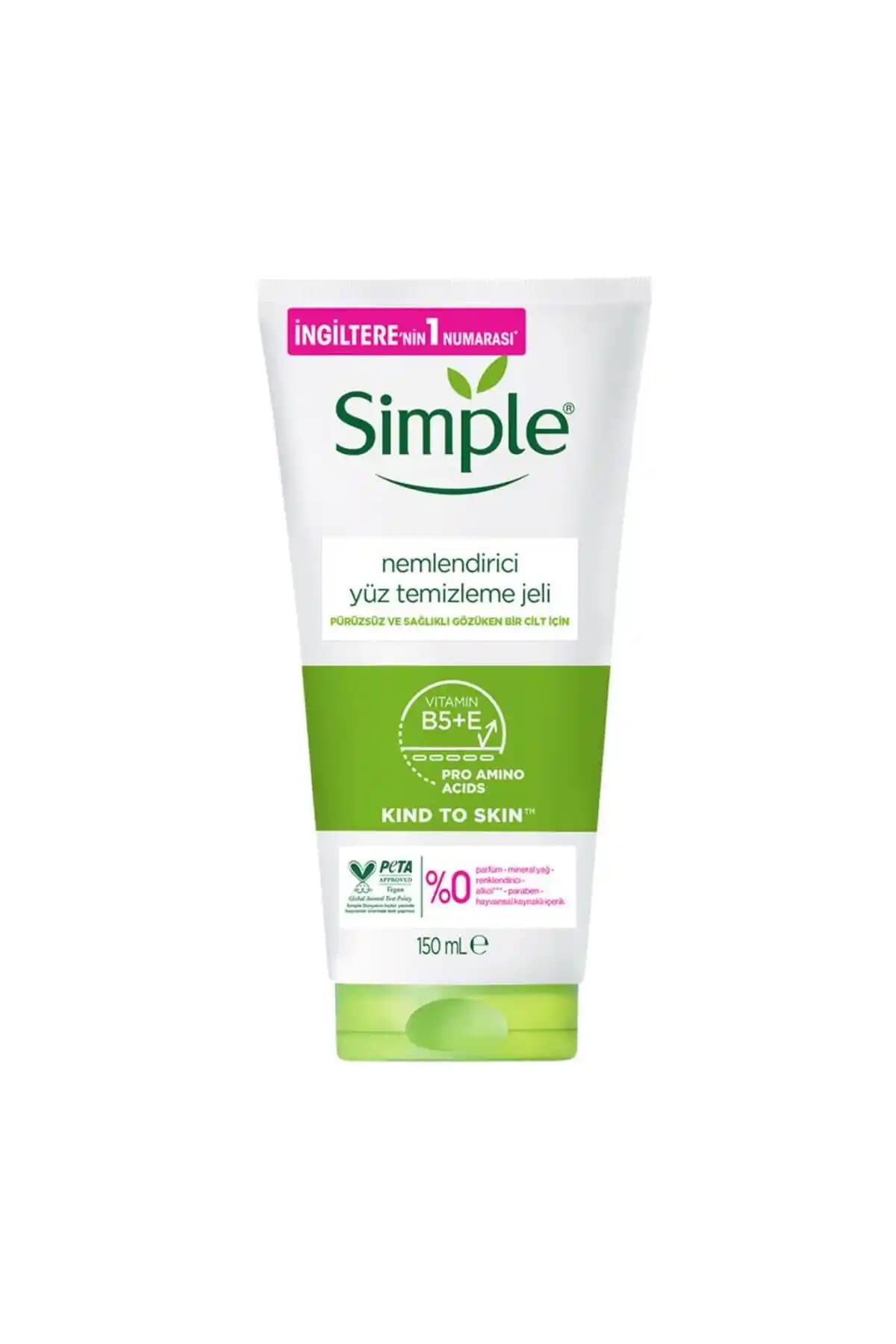 Simple Kind To Skin Nemlendirici Yüz Temizleme Jeli Hassas ve Kuru Ciltler İçin Uygun