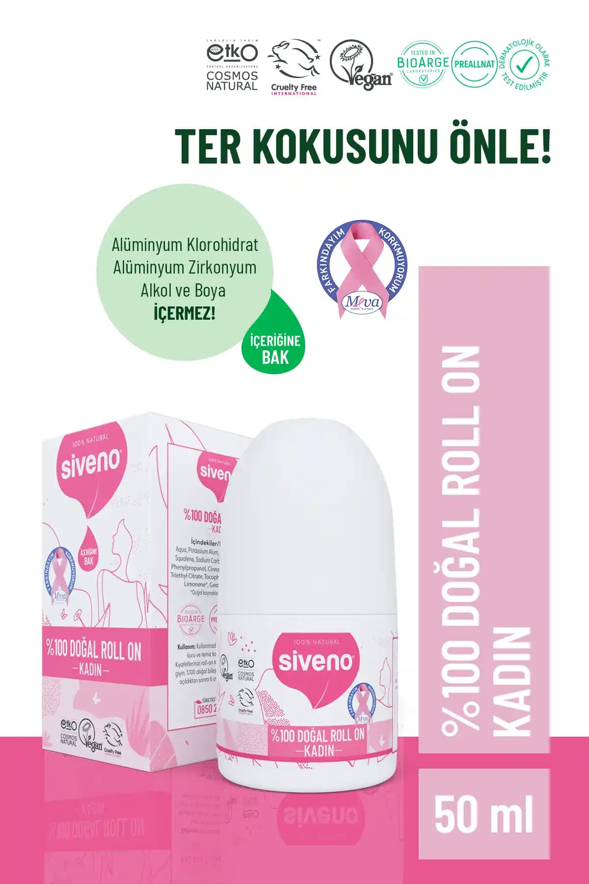 Siveno %100 Doğal Kadın Roll-On Deodorantı: Sağlıklı ve Çevre Dostu Koruma Seçeneği
