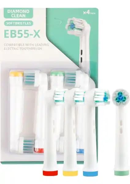Soft Bristles Diamond Cleaning Eb55-x Uyumlu Yedek Başlıklar ile Günlük Ağız Hijyeninizi Artırın