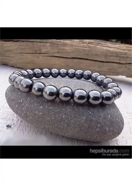 Takıcadde Gerçek Hematit Doğal Taş Bileklik: Şıklık ve Doğallığın Zarif Buluşması