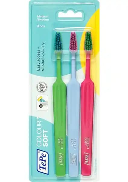 Tepe Yuşuak Kıllı Diş Fırçası Üçlü Set Hassas Diş ve Diş Eti Bakımı İçin Uygun