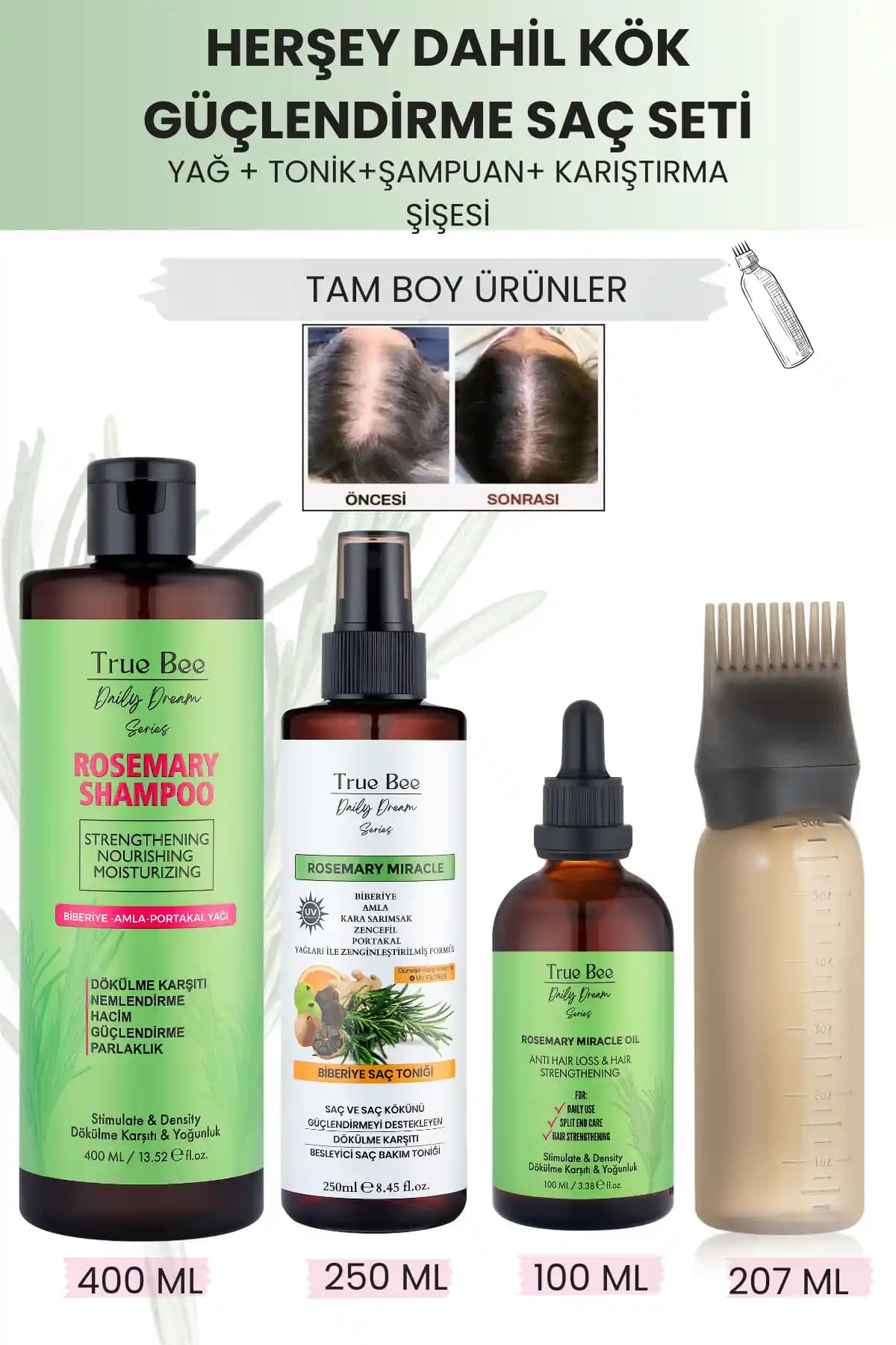 True Bee Günlük Rüya Serisi Saç Bakım Seti Kök Güçlendirme ve Hızlı Uzama Fırsatı