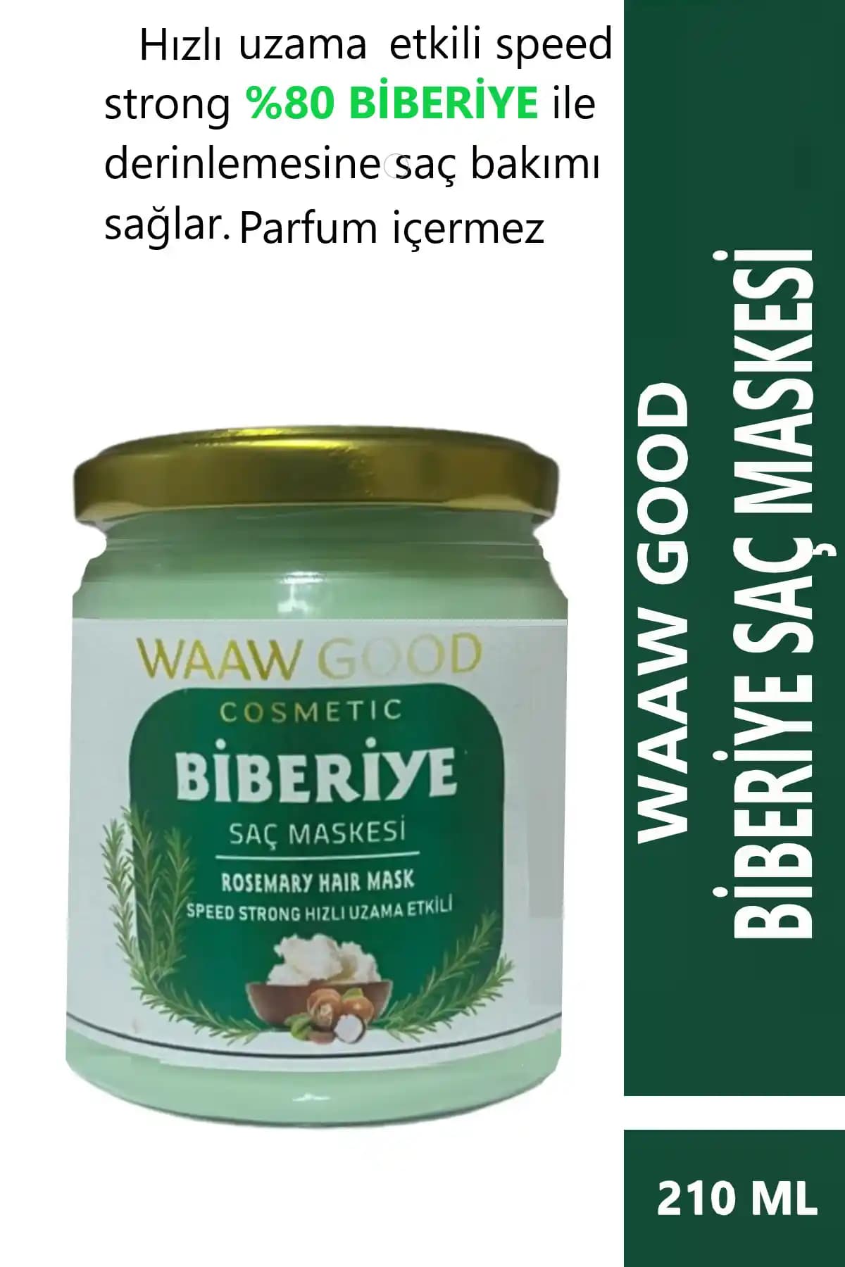 WAAW GOOD Biberiye Dökülme Karşıtı ve Saç Uzamasını Destekleyen Doğal Bakım Maskesi