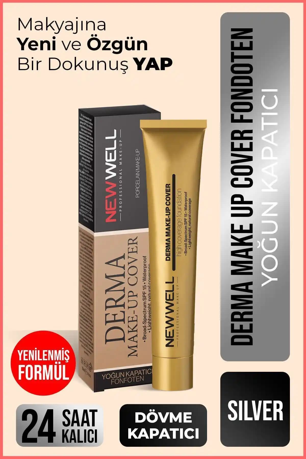 Well Derma Makeup Cover Yoğun Kapatıcı Fondöten 03 Türkiye Menşei Güvenli ve Doğal Görünüm Sağlar