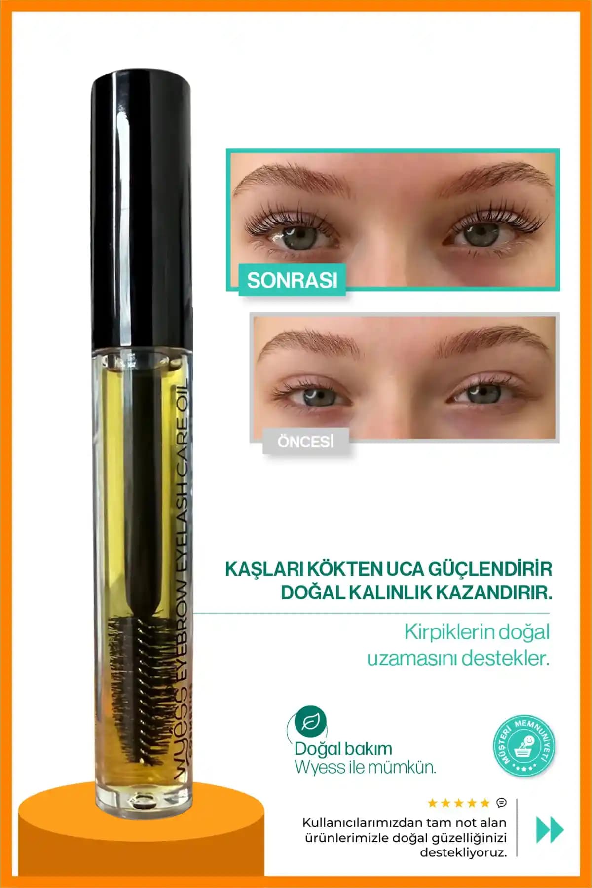 Wyess Organik Kaş Kirpik Bakım Yağı: Doğal ve Güçlendirici Bakım Ürünleri