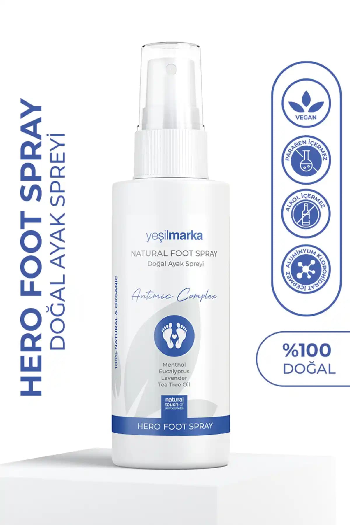 Yeşilmarka Hero Doğal Ayak Spreyi: Doğal ve Etkili Koku Önleyici Çözüm