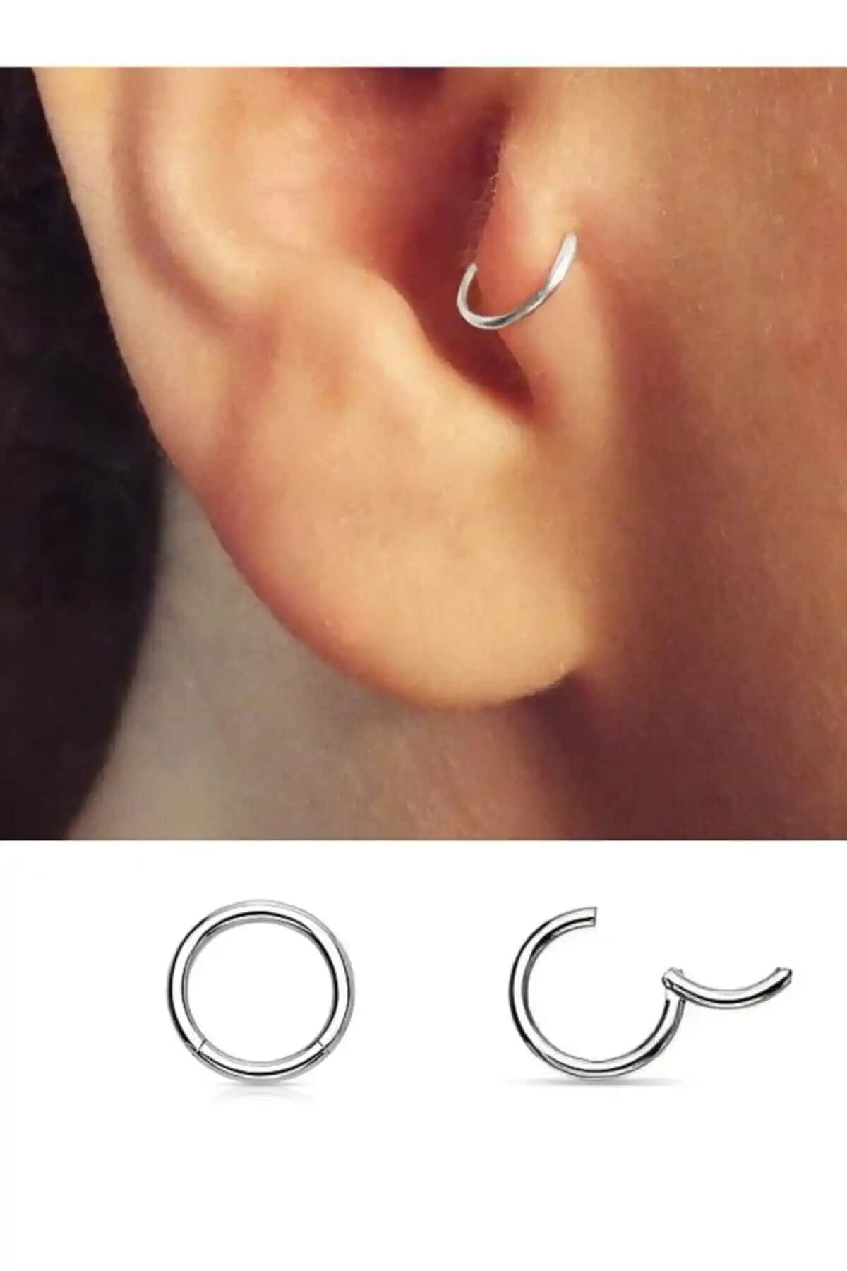 Arescollection Cerrahi Çelik Tam Halka Piercing: Dayanıklı ve Şık Kulak Takısı