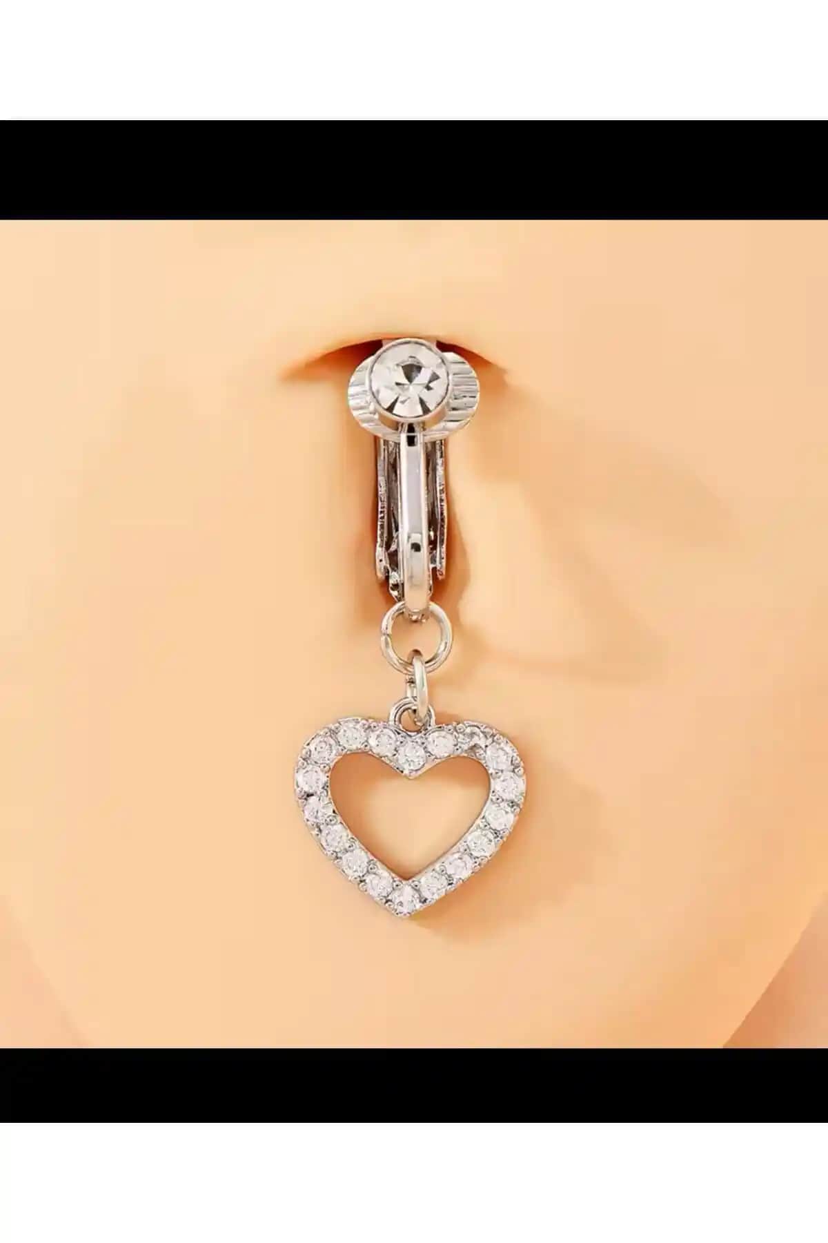 Arescollection Sallantılı Taşlı Sahte Göbek Piercingi Modern ve Pratik Tasarım