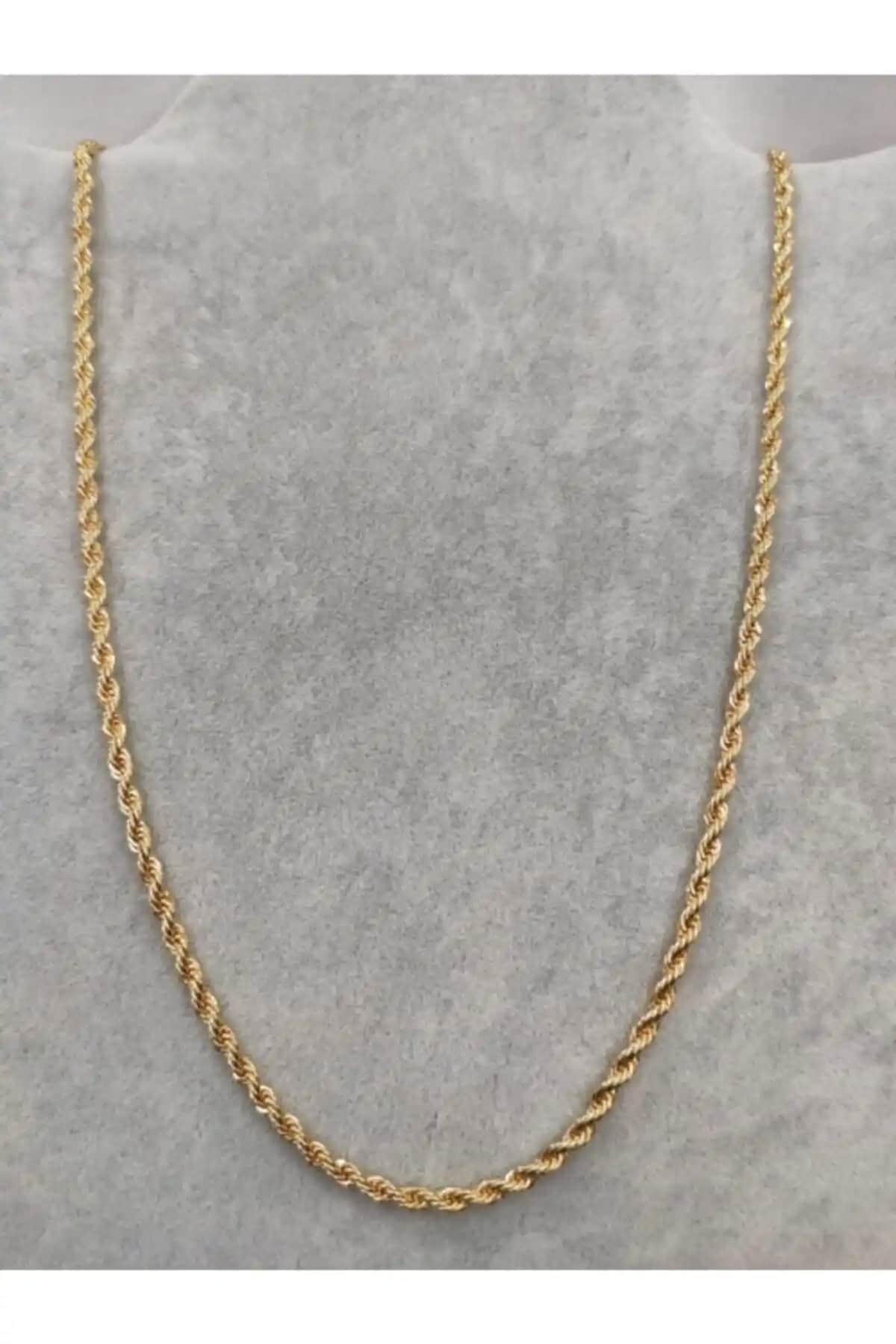 ARI Unisex Altın Sade Burgu Zincir Kolye Günlük ve Şık Kullanım İçin Uygun